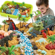 Dinosaur Sensory Bin,Dinosaur Toys Art Kit Glow in The Dark Dinosaurs Sandbox