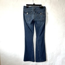 True Religion Womens Joey Low Rise Flare Twisted Seam Bootcut Jeans Size 26