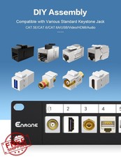 Enmane 12 Port Blank Keystone Patch Panel 1U 10 Inch Rack Mount Network