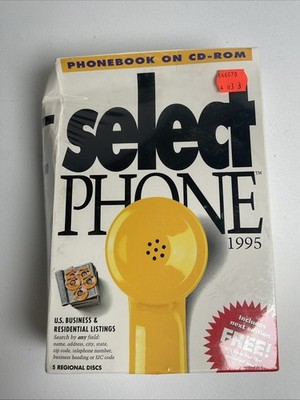 Select Phone 1995 Phonebook On CD-ROM US Business and Residential Listings New