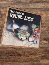Vintage NIB 20-Piece 14" Steel Wok W/ Lid Deluxe Wok Set NEW