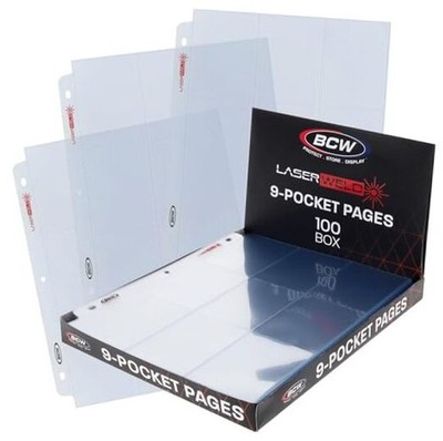 LaserWeld 9-Pocket Page - Side Load 100ct | Holds Nine 2½'' x 3½'' 100 Pack