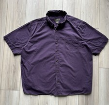 Eddie Bauer Classic Fit Men  s 2XL Short Sleeve Shirt Purple Plaid Button Up