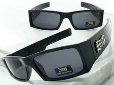 Men Classic Hardcore Biker Gangster Sporty LOCS SUNGLASSES Black Frame Dark Lens