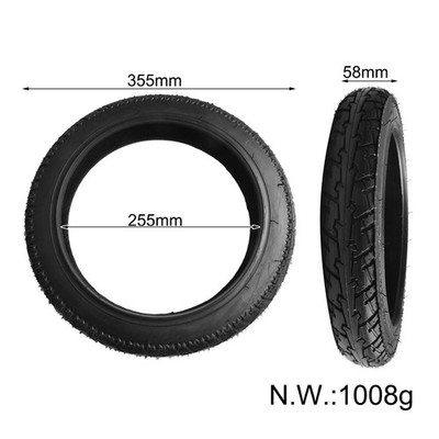 Heavy duty 14 Inch Tubeless Tyre for Electric Bicycles Enhanced Stability