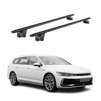 DachträGer FüR VW Passat B9 Variant 2024-2026 100Kg Aluminium Schwarz 2 Tlg ABE