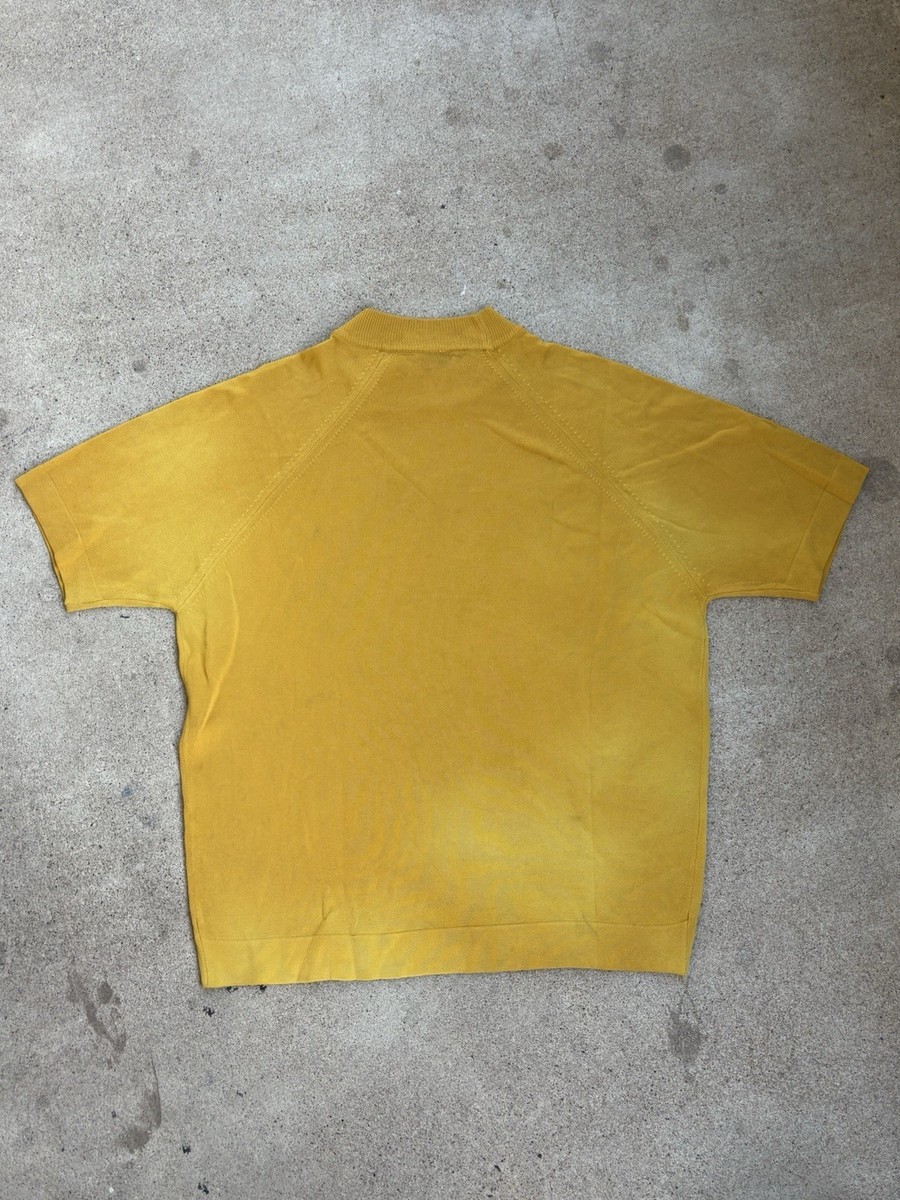 Vintage 1960s McGregor Miracle Full Fashioned Yellow Shirt. Size