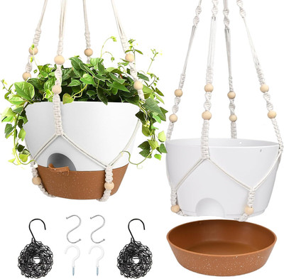 Hanging Planters for Indoor Outdoor Plants, 2 Pack Self Watering Hanging Pot wit