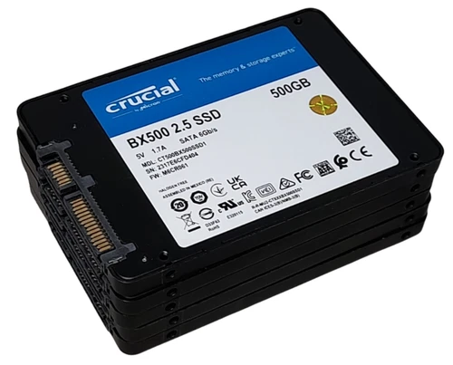 Job Lot 5 x Crucial BX500 CT500BX500SSD1 500GB Sata 2.5" SSD 90-99% Health