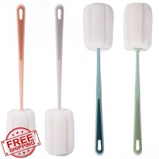 4 PCS Sponge Bottle Brushes, Bottles Scrubber Cleaning Brush with Handle, Wat...