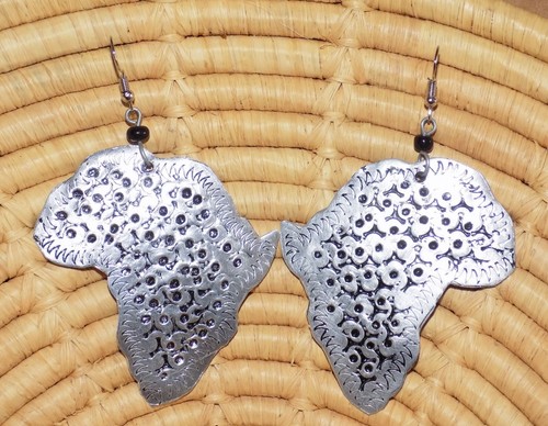African Artisan Africa Earrings ethnic boho tribal LARGE jecp4