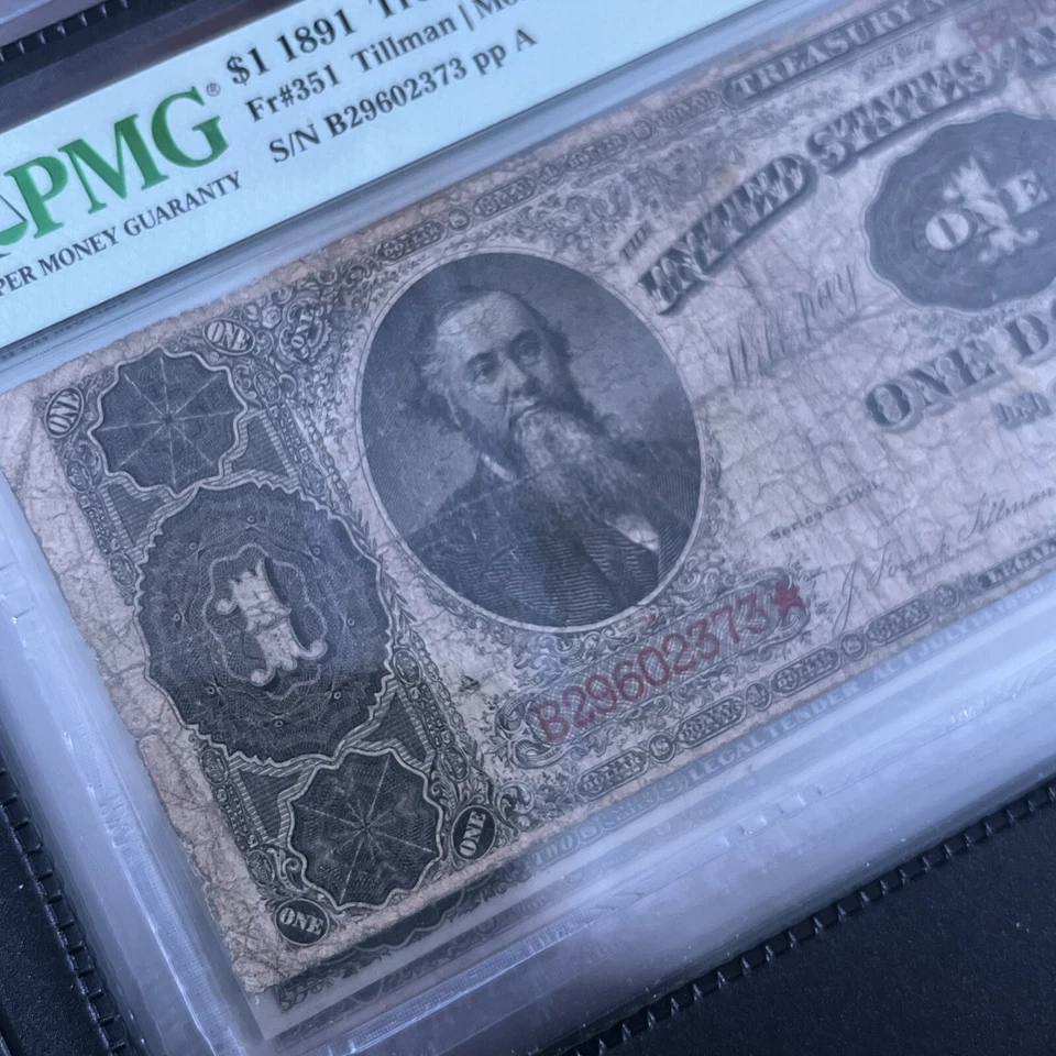 1891 $1 Treasury Note Fr#351  PMG-12  - Image 2 of 4