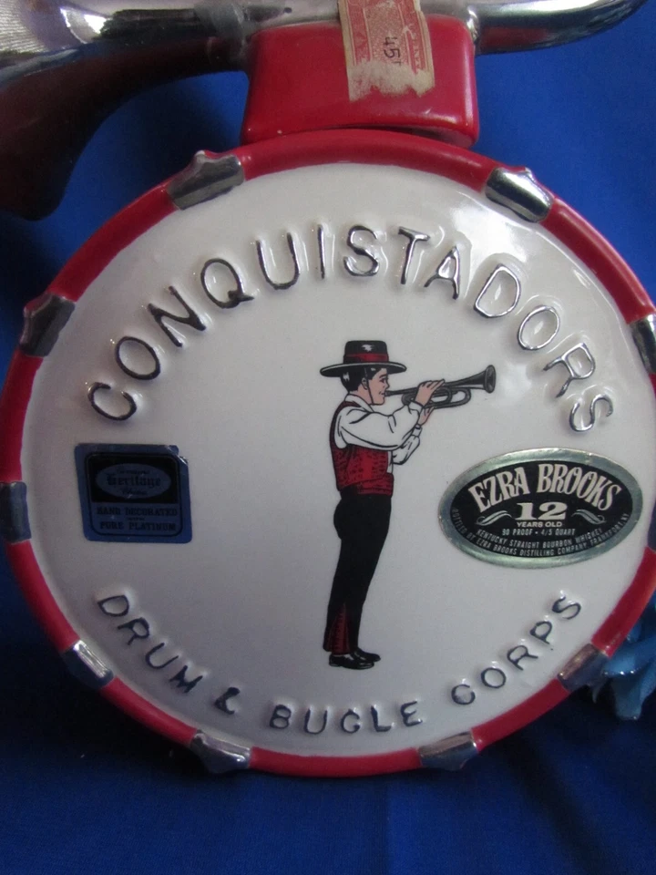EZRA BROOKS DECANTER 1971 CONQUISTADORS DRUM & BUGLE CORPS BOTTLE STAMPS INTACT - Image 2 of 4