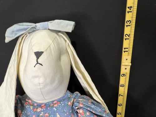 Vtg Handmade Muslin Long Eared Country Bunny Rabbit Dress Easter Girl - Picture 11 of 11