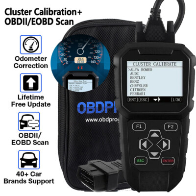 Car Cluster Odometer Correction Mileage Tool Check Engine Faults OBD2 Scanner US