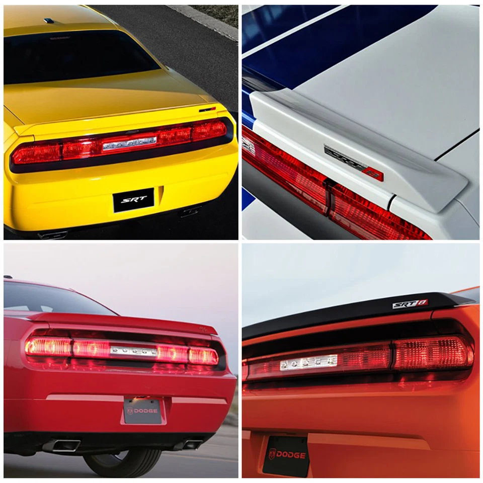 For 2008-2017 Dodge Challenger SRT Style Matte Black ABS Rear Trunk Spoiler Lid Foto 4 de 4