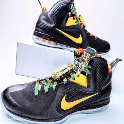 Nike Lebron 9 US 14 Men's Black Gold Retro Rare Watch The Throne  DO9353 001 New