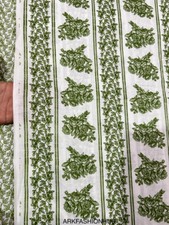 By 5 Yard Hand Block Print Handmade Cotton Indian Natural Sanganeri Print Fabric