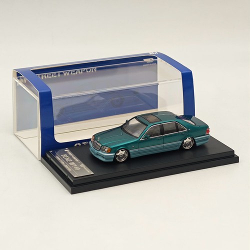 Street Weapon 1:64 Mercedes Benz W140 S600 Green Limited 499 Diecast Model Car - Picture 2 of 7