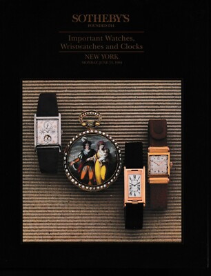 Sotheby's Important Watches, Wristwatches and Clocks, NY 6-13-94 6582, New!