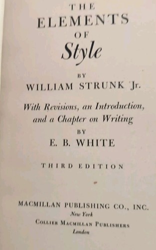 Vintage 1979 Elements of Style Third Edition William Strunk Jr and E B White - Picture 4 of 5
