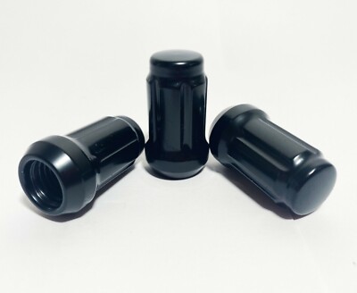 24 MATTE BLACK SPLINE LUG NUTS + KEYS | 12X1.5 FITS ON FJ TACOMA TUNDRA 4RUNNER