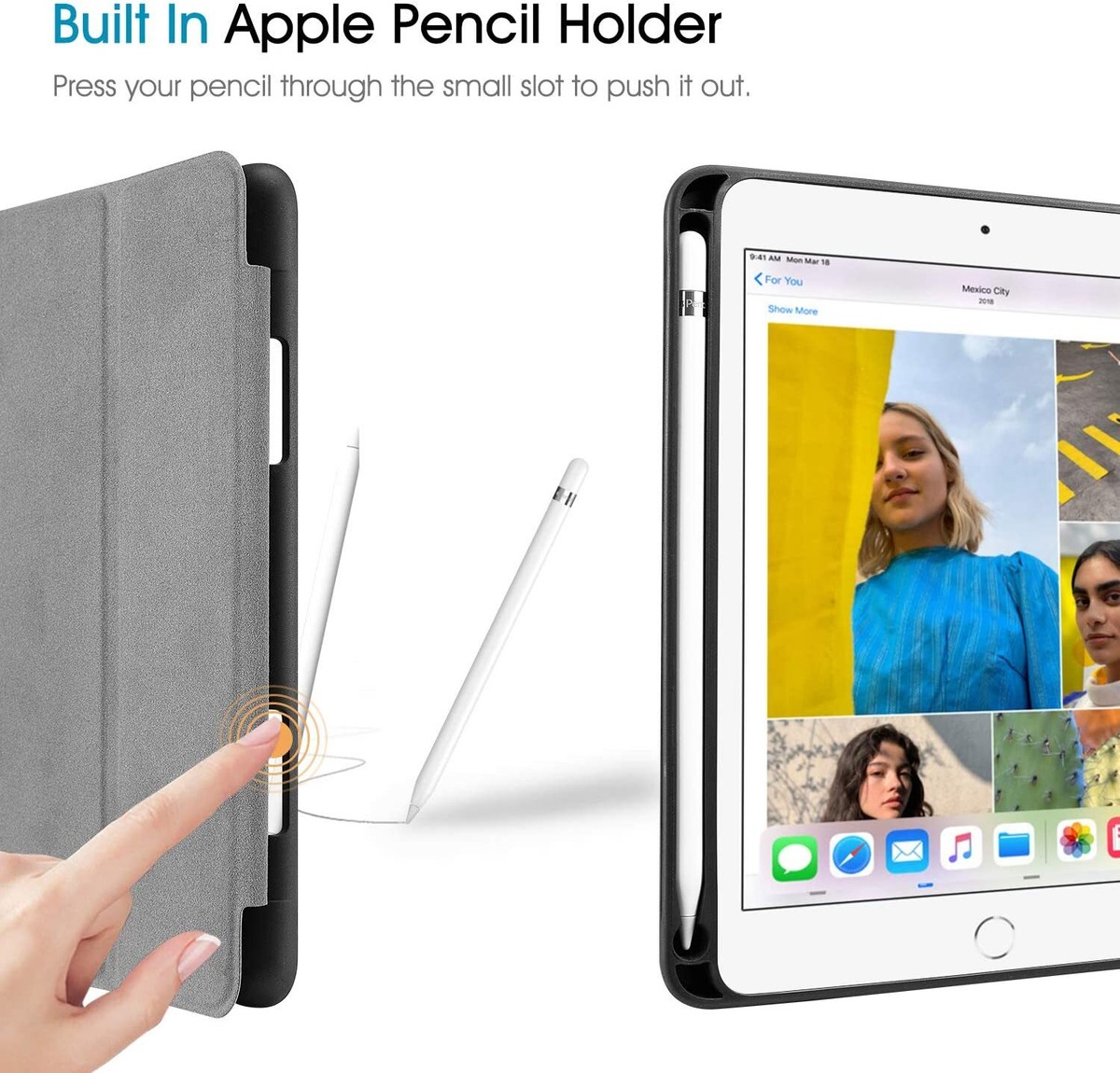 Case with Pencil Holder for iPad Mini 5 Lightweight Protective