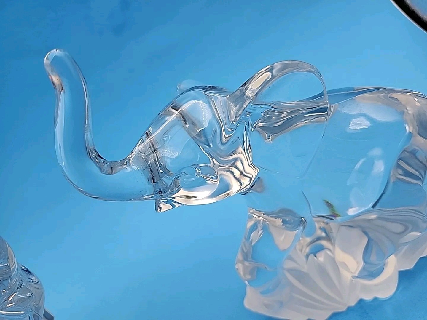 2 Lenox Elephants- Animal Collection- Fine Crystal Made In Germany Trunks Up 