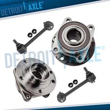 4pc Rear Wheel Bearing & Hub + Sway Bars for 2014 2015 2016 - 2019 Jeep Cherokee