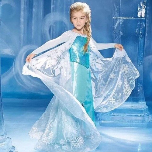 Chasing Fireflies Disney Frozen Ultimate Elsa Costume 10-12 Long Dress w/ Train - Picture 2 of 6