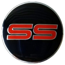 ONE SS BLACK AND RED EMBLEM BADGE LEFT DRIVERS SIDE STEERING WHEEL HORN COVER