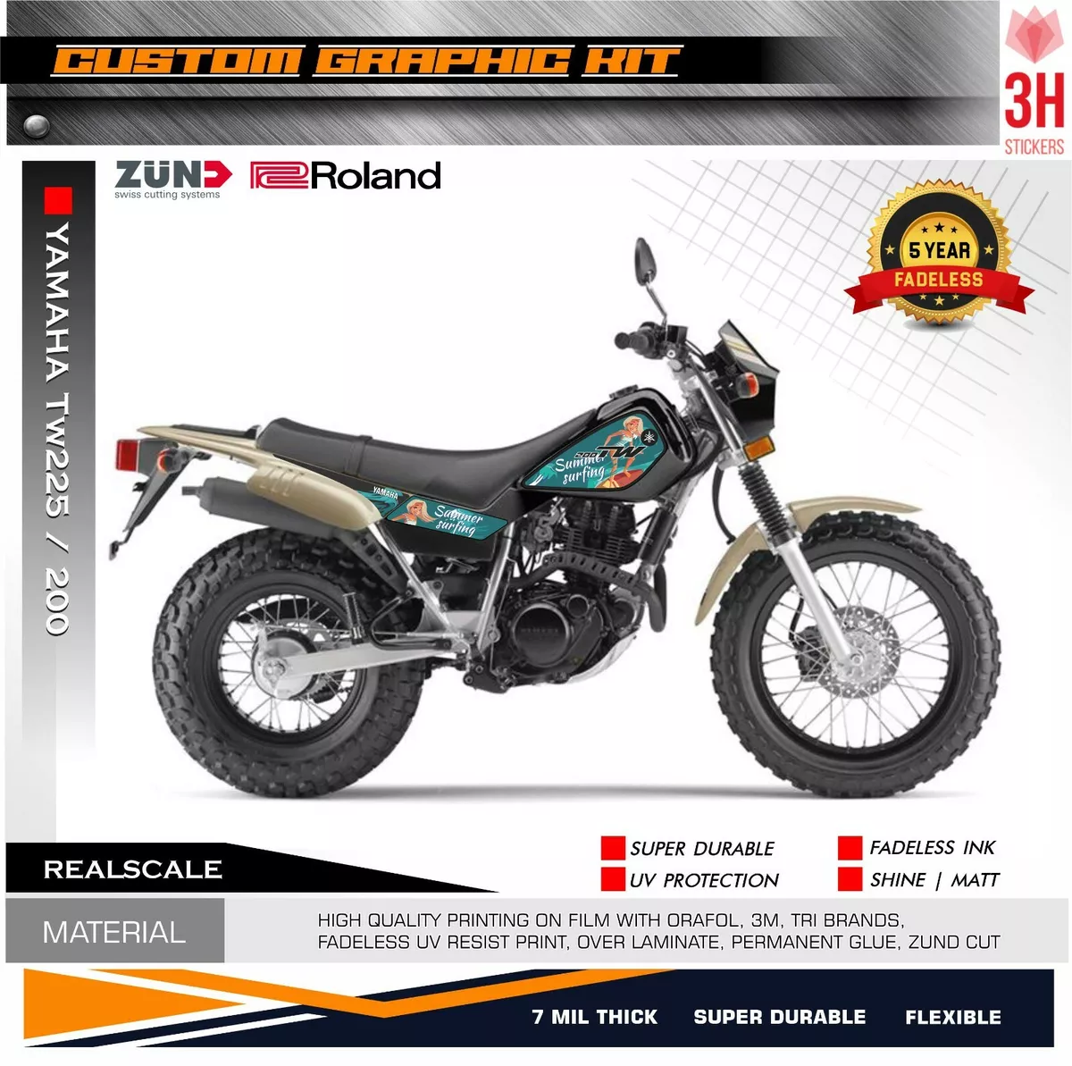 Graphics for Yamaha TW 200 TW 225 Decal sticker graphics eBay
