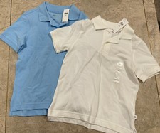 GAP KIDS LOT OF 2 POLO SHIRTS COTTON BLUE  WHITE BOYS S NWT