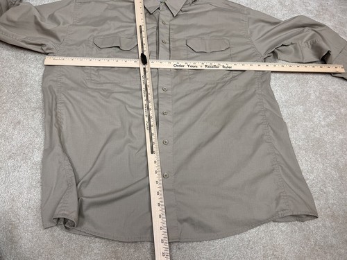 First Tactical Shirt Mens 2XL XXL Beige Button Up Gun Shooting Ammo Pockets Big - Picture 7 of 13