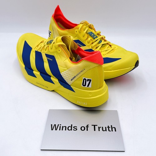 JR6373 adidas Adizero Adios Pro 4 Pure Sulfur Lucid Blue Red Men's US 12 - 13 - Picture 4 of 21