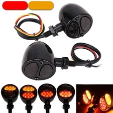 Motorcycle LED Bullet Brake Stop Running Turn Signal Tail Lights For Bobber Cafe