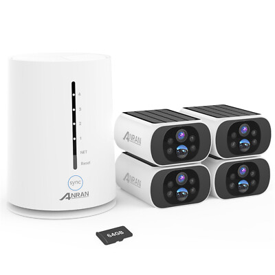 ANRAN Solar Battery Powered WiFi IP Security Camera System Outdoor Wireless Home