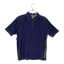 Tommy Bahama Island Modern Fit Blue Pima Cotton Polo Shirt Men's Size Medium