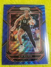 2023 Panini Prizm WNBA A'ja Wilson #25 Blue Wave Prizm Las Vegas Aces