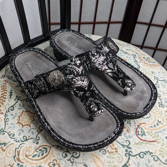 Sandales Alegria Carina Femme, Cuir Marron, Taille 39, Modèle CAR-669, Très Bon état