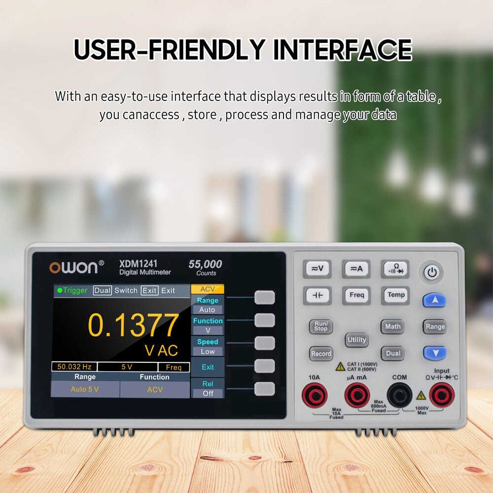 Digital Multimeter 3.5 Rechargeable 55000 Counts True RMS Meter Owon XDM1241