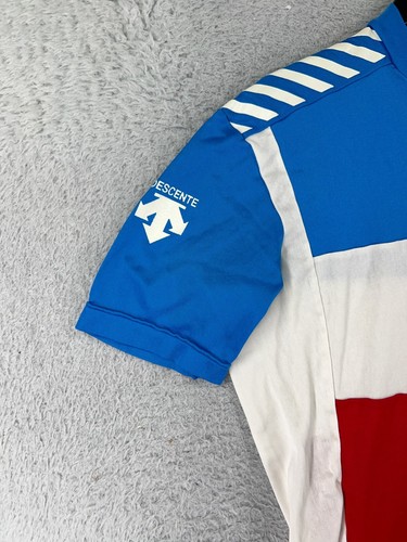 Descente Cycling Jersey Women Medium Red White Blue Made Japan 1/4 Zip Polyester - Picture 6 of 14