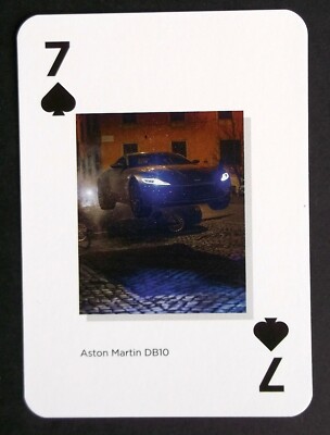 1 x playing card single Spectre 007 Aston Martin DB10 car 7 of Spades