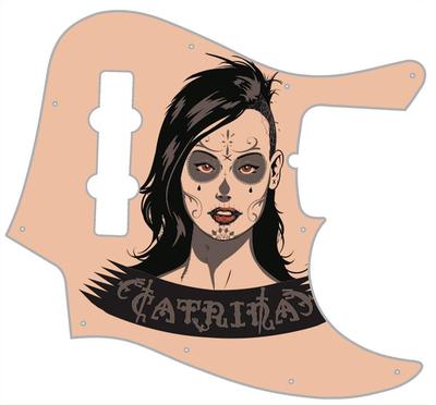 J Jazz Bass Schlagbrett Custom Fender Grafik Grafik Gitarre Pick Guard Catrina