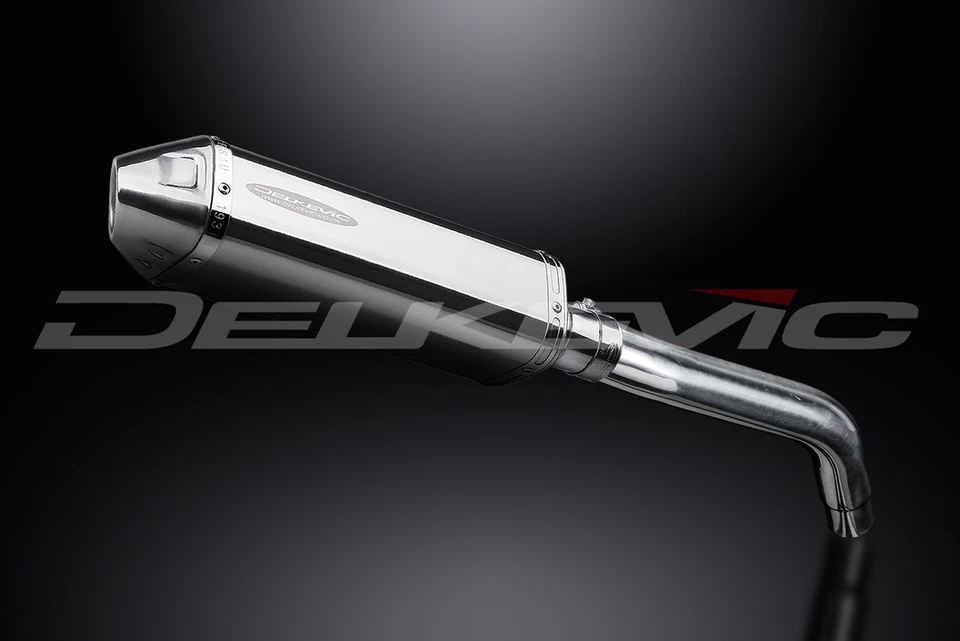 Triumph Tiger 800 XC 2011-19 Kit de silenciador de escape de acero inoxidable triovalado de 13" sin cordones Foto 3 de 4