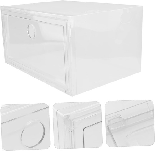 6Packs Stackable Shoe Box Sneaker Display Storage Case Door Plastic Transparent - Picture 8 of 9