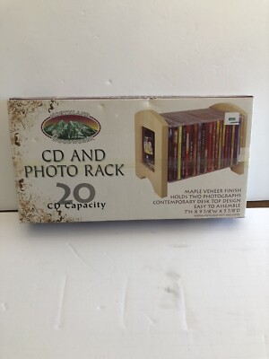 CD and Photo Rack- 20 CD Capacity Cherry Veneer Desk Top - NEW in box ...