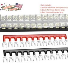 600V 15A 12P Double Row Wire Barrier Terminal Block With 2 Connector Strips