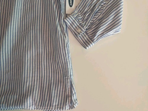 Neu mit Etikett Old Navy Langarm Portrait blau weiß gestreiftes Oberteil Gr. S - Bild 4 von 7