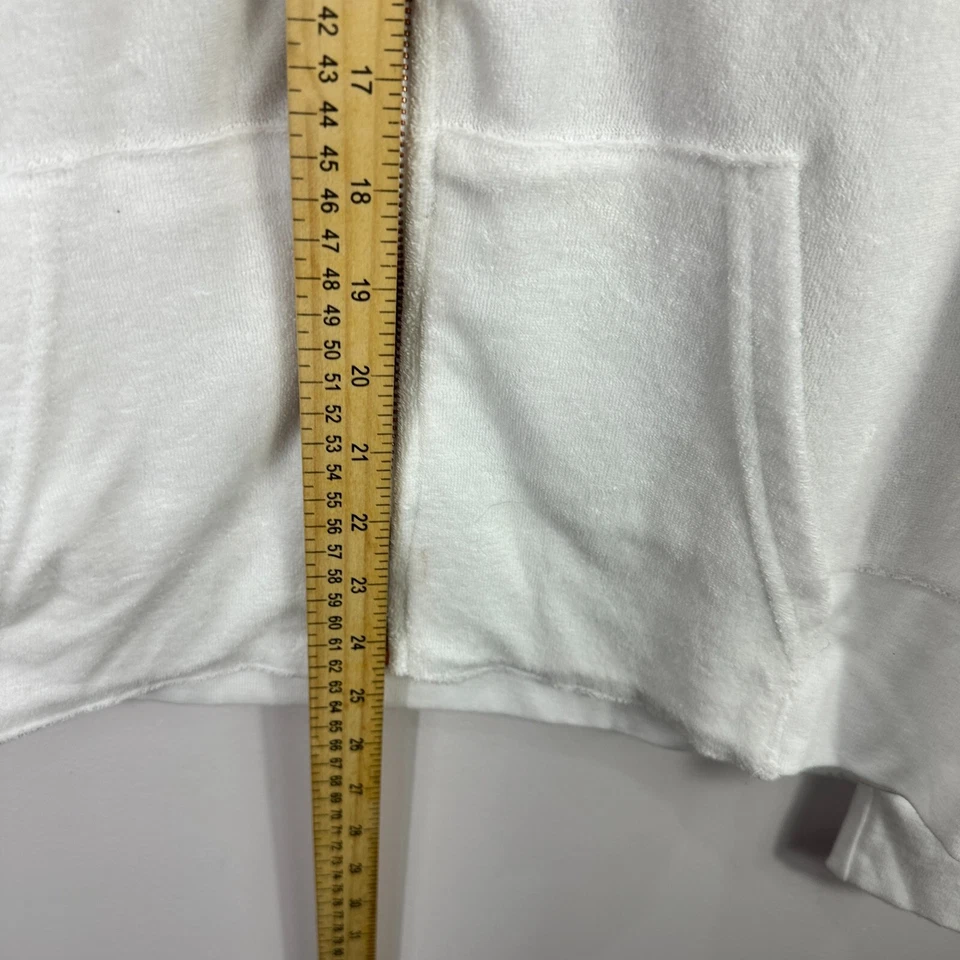 Bebe Sport Sudadera con Capucha Mujer XL Blanco Terry Cremallera Estrás Logo Y2K McBling Glam Foto 4 de 4